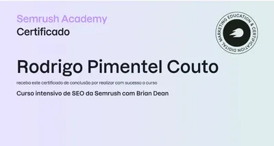 Certificado Semrush SEO